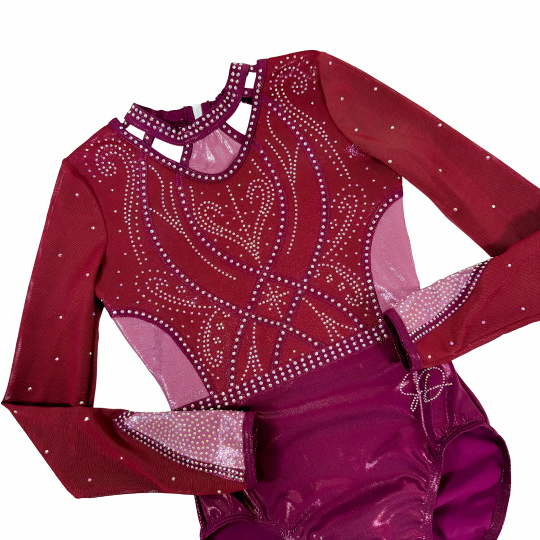 Justaucorps Elsa Aubergine Mauve Manches Longues ÉDITION LIMITÉE