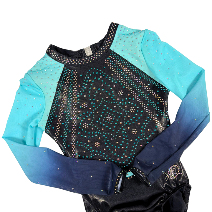 Justaucorps Nikki Noir Menthe Manches Longues
