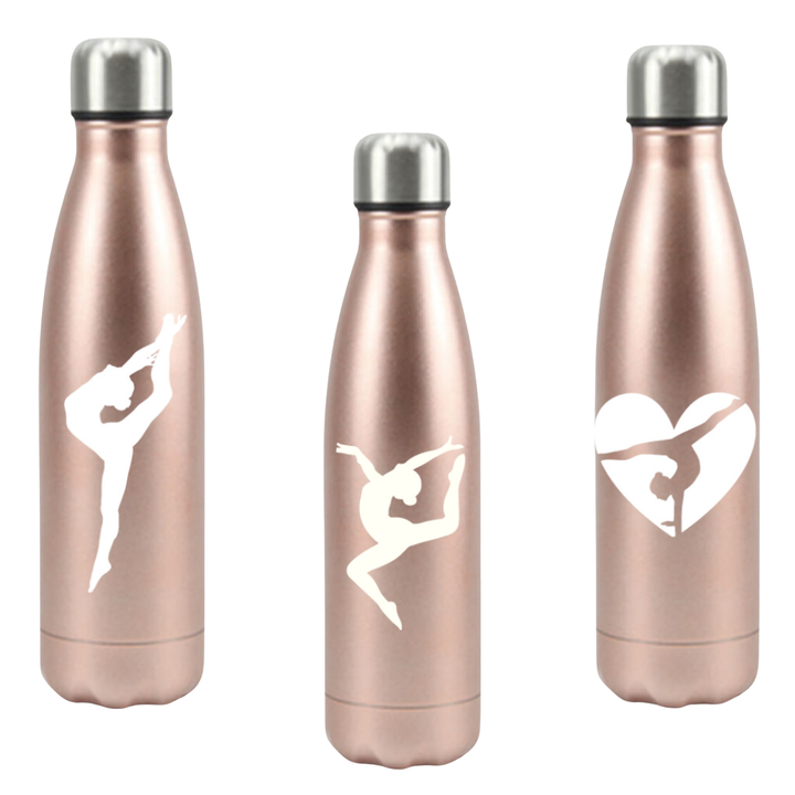 Drinking Bottle Stainless Steel Metallic Rose Gold