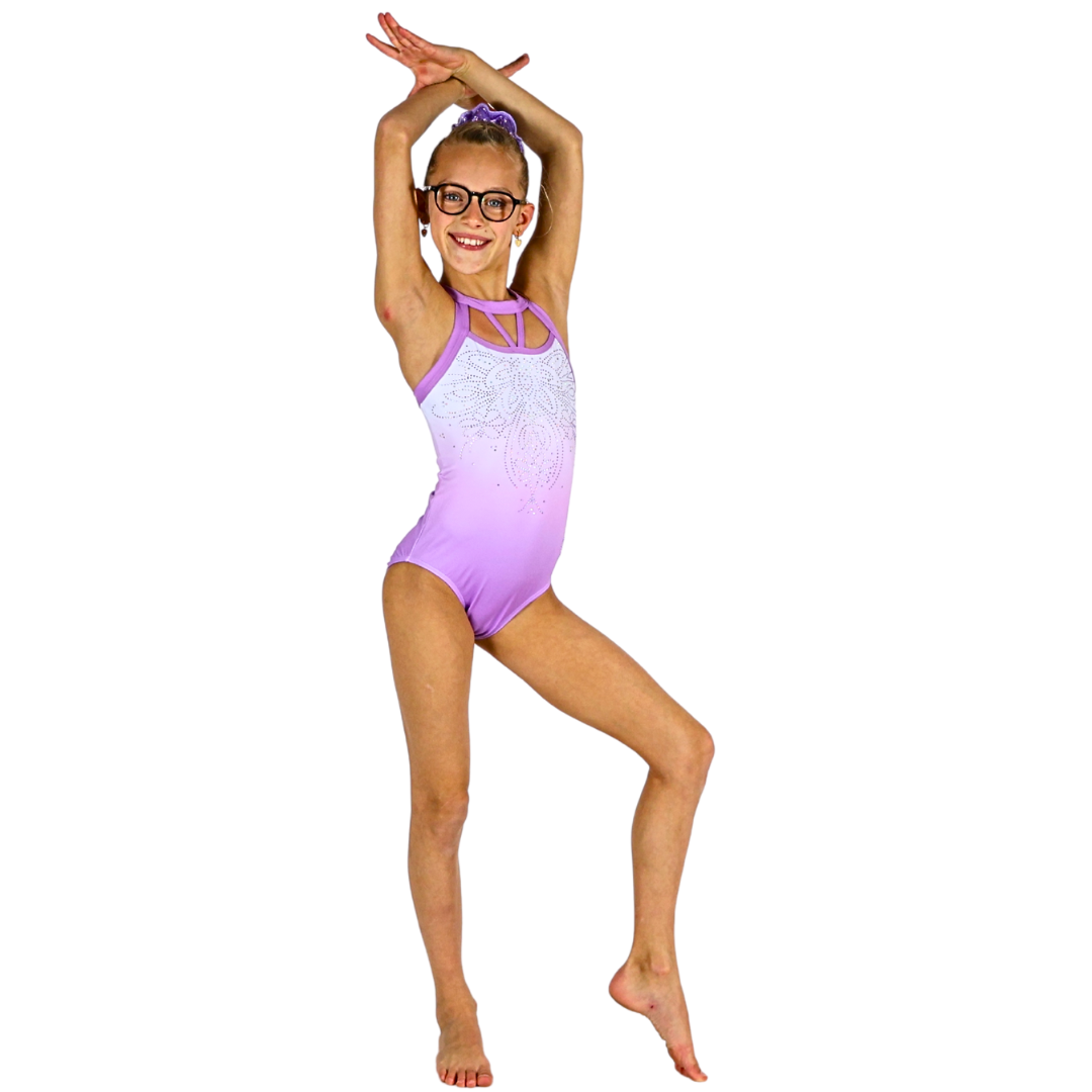 Justaucorps de gymnastique Ruby Lila White
