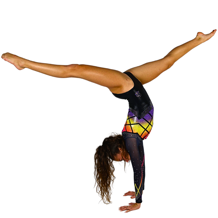 Gymnastics suit Axana Black Neon