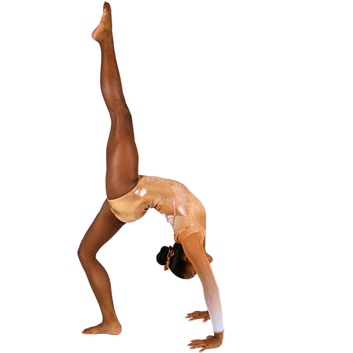 Fenna Champagne Long Sleeve Gymnastics Leotard