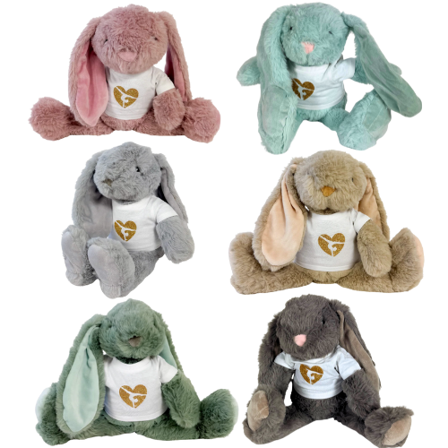 Lapin en peluche avec chemise de gymnaste