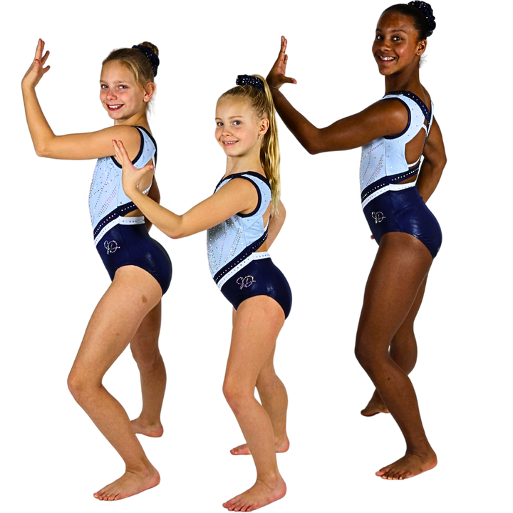 Gymnastics suit Nejah Light Blue Navy Blue