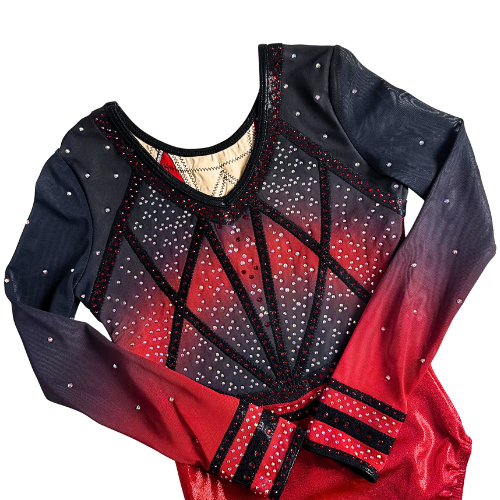 Turnpakje Ariana Rood Zwart Lange Mouw