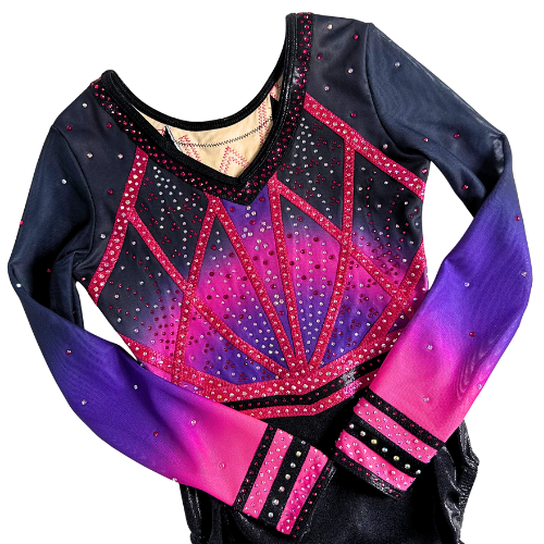 Turnpakje Ariana Zwart Roze Paars Lange Mouw