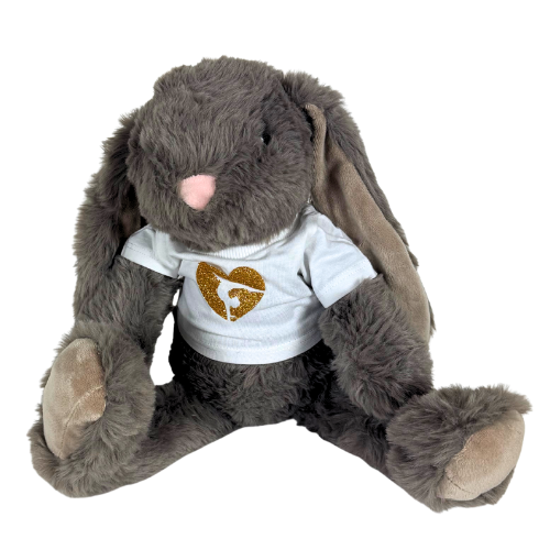 Lapin en peluche avec chemise de gymnaste