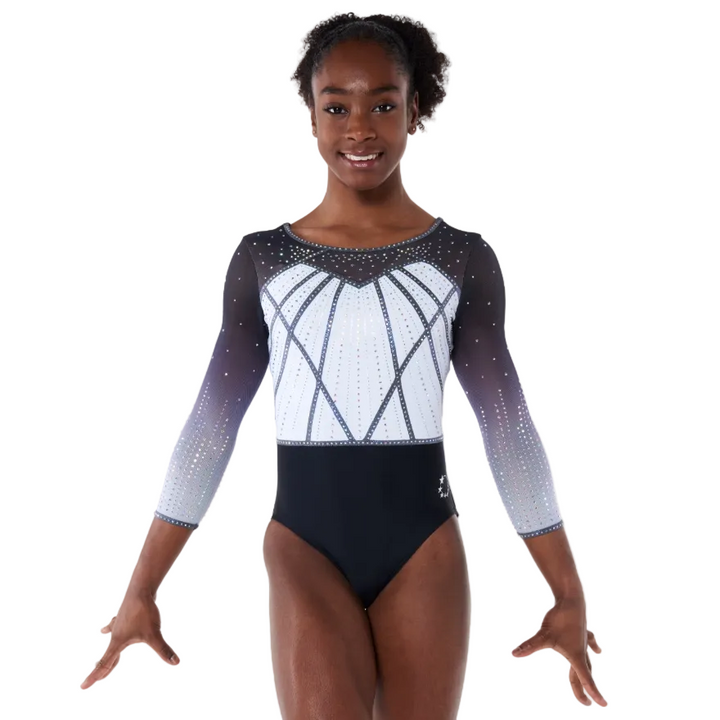 Gymnast Leotard Little Stars Strike Black & White