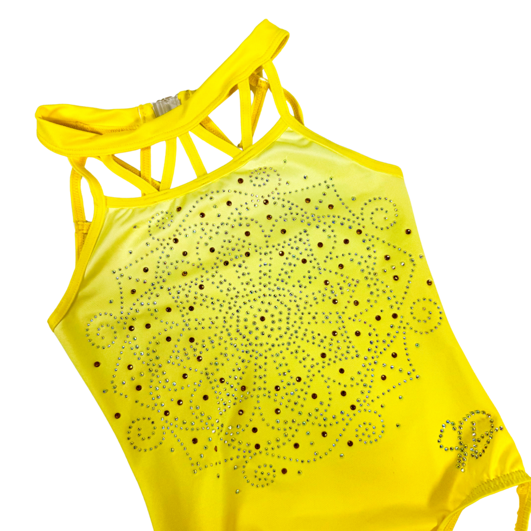 Justaucorps de gymnastique sans manches Jamie Yellow