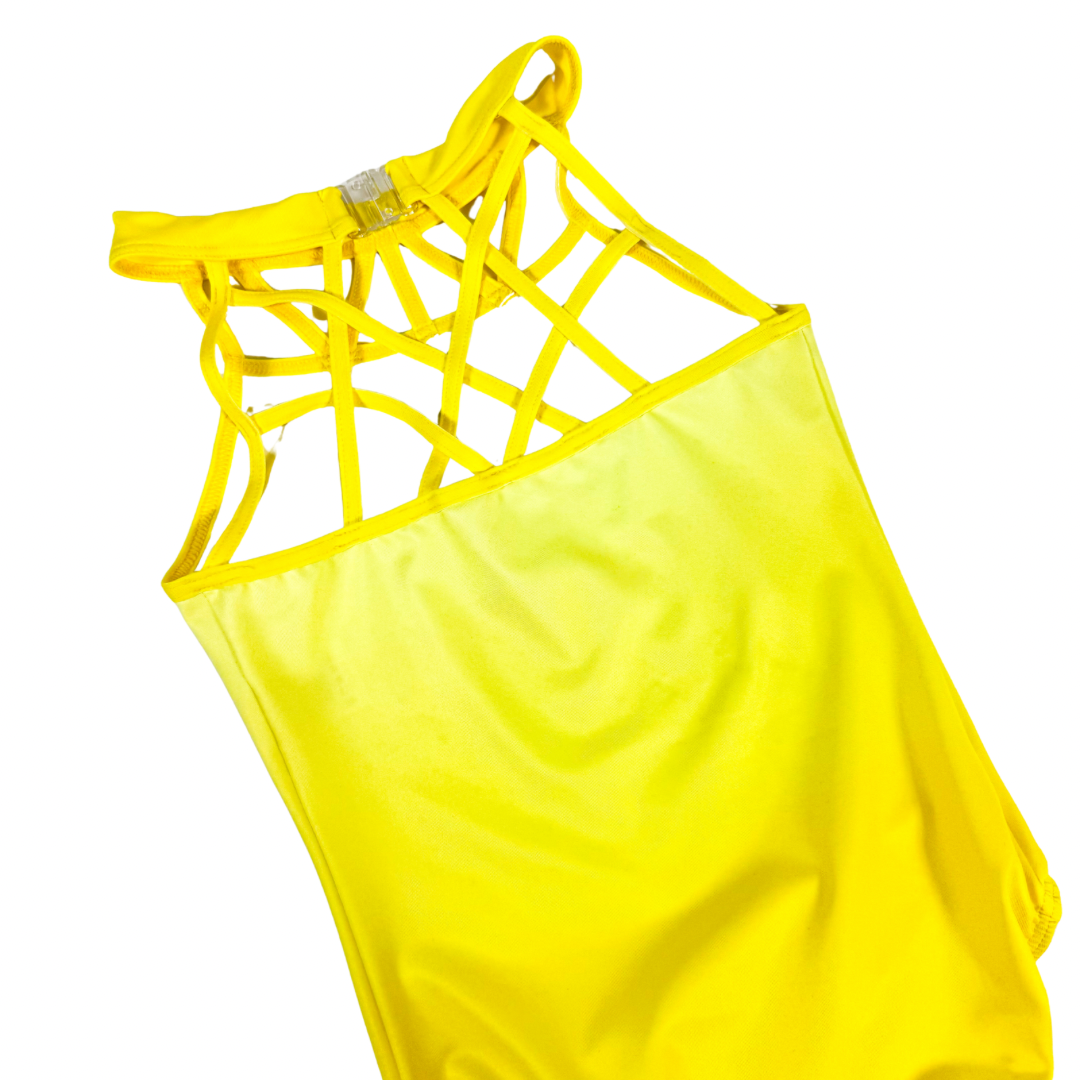 Justaucorps de gymnastique sans manches Jamie Yellow