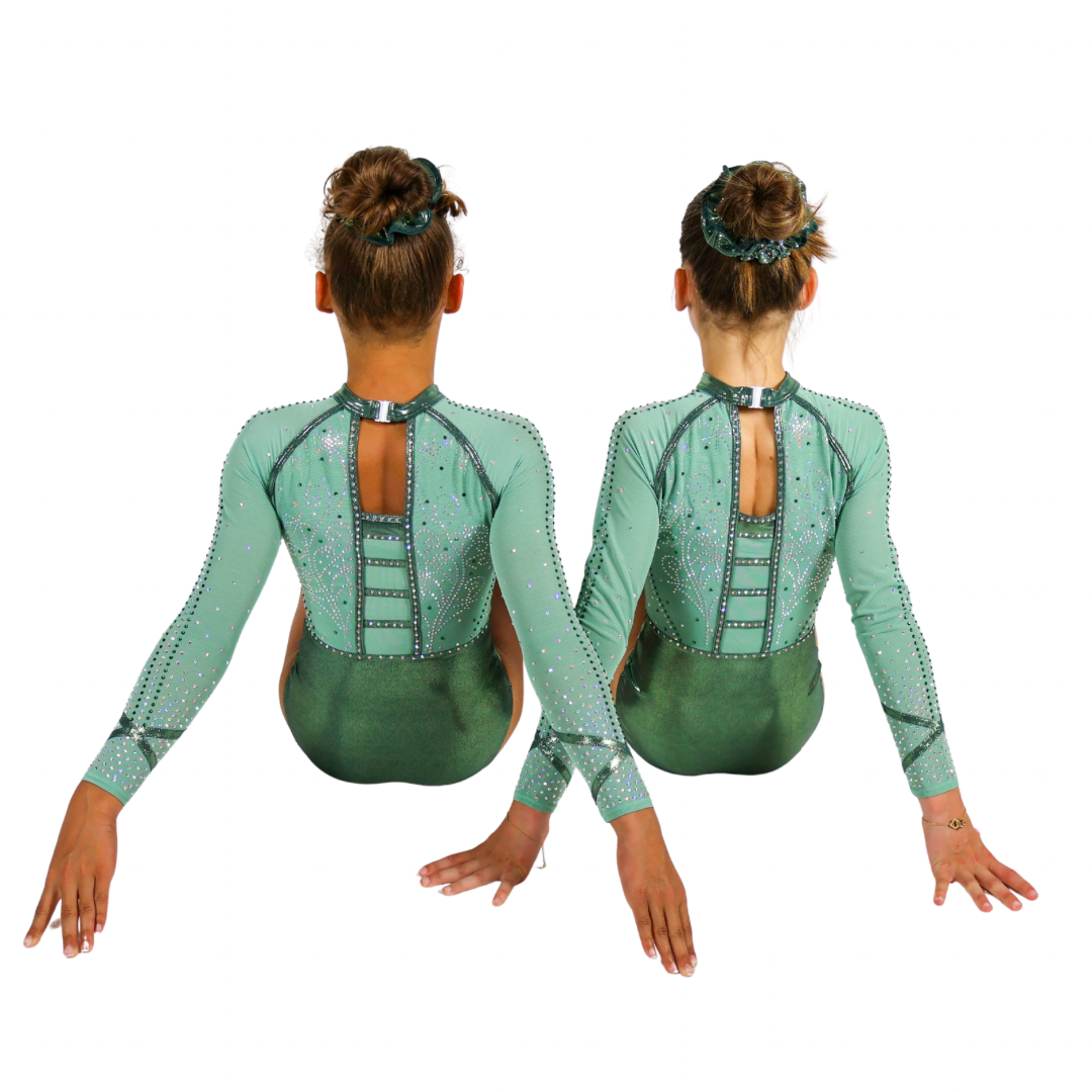 Tara Khaki Long Sleeve Leotard