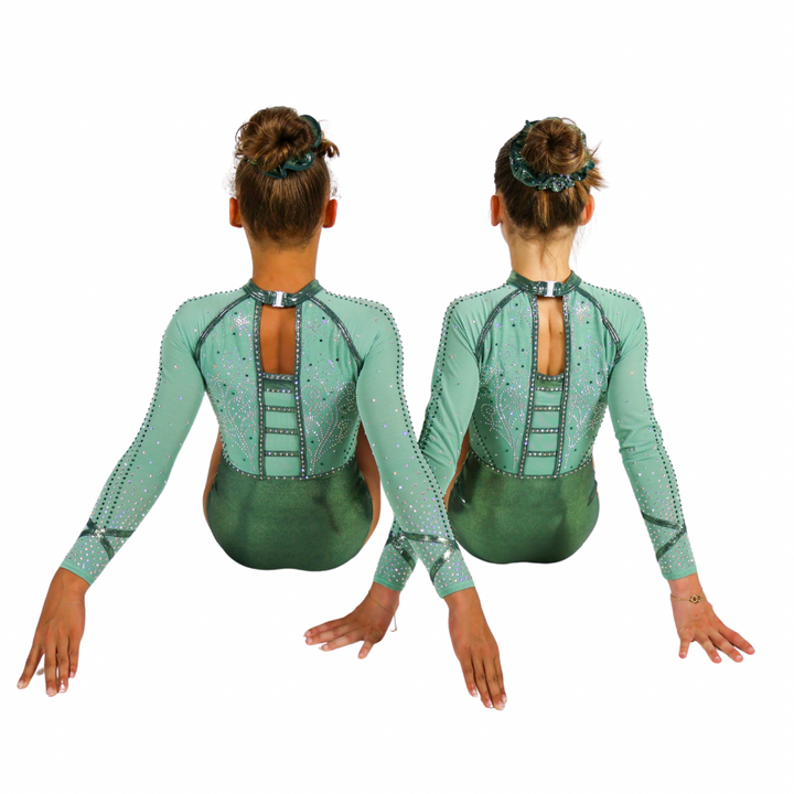 Tara Khaki Long Sleeve Leotard