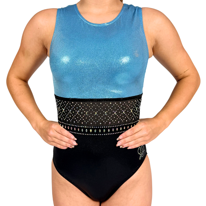 Turnpakje Basic Baby Blauw Zwart Mouwloos