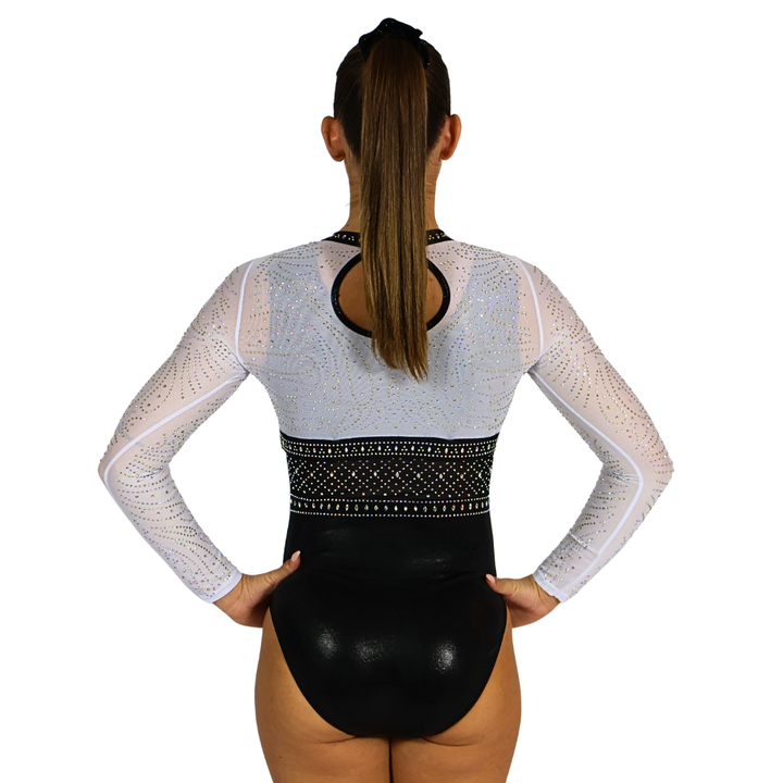 Turnpakje Basic Zwart met Turntopje Abby Wit Goud