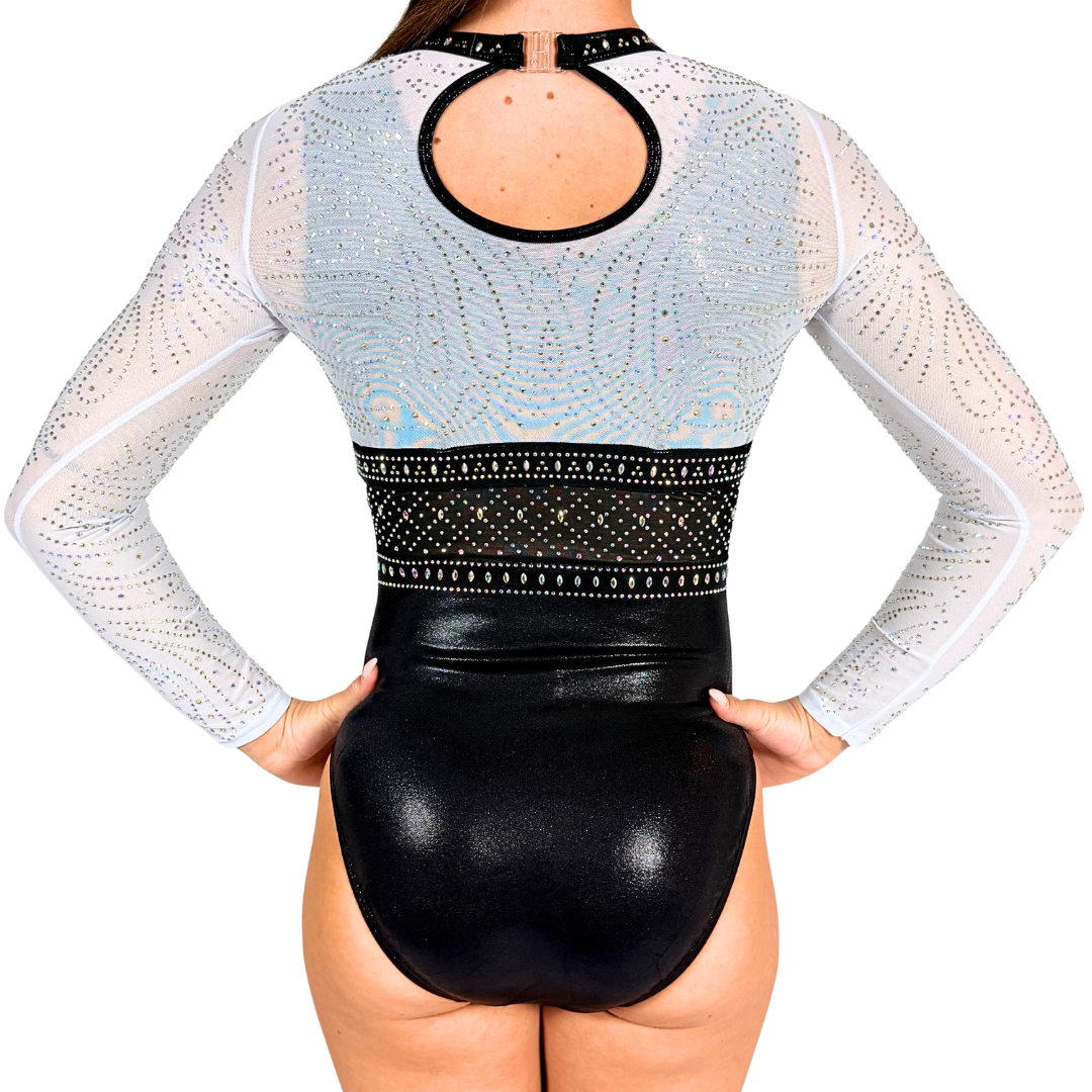 Turnpakje Basic Zwart met Turntopje Abby Wit Goud