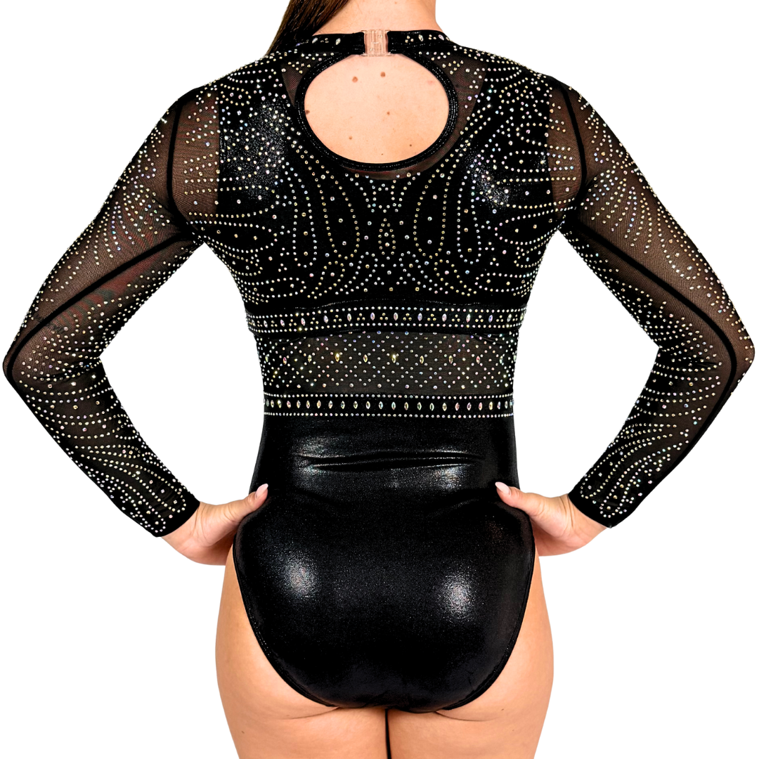 Turnanzug Basic Schwarz mit Wendetrikot Abby Schwarz Gold