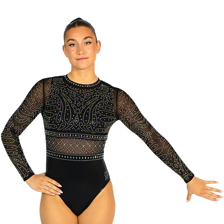 Turnanzug Basic Schwarz mit Wendetrikot Abby Schwarz Gold