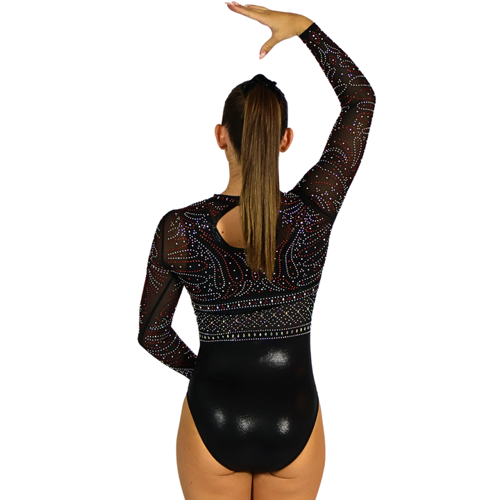 Gym Leotard Basic Black with Gymnastics Top Abby Black Red