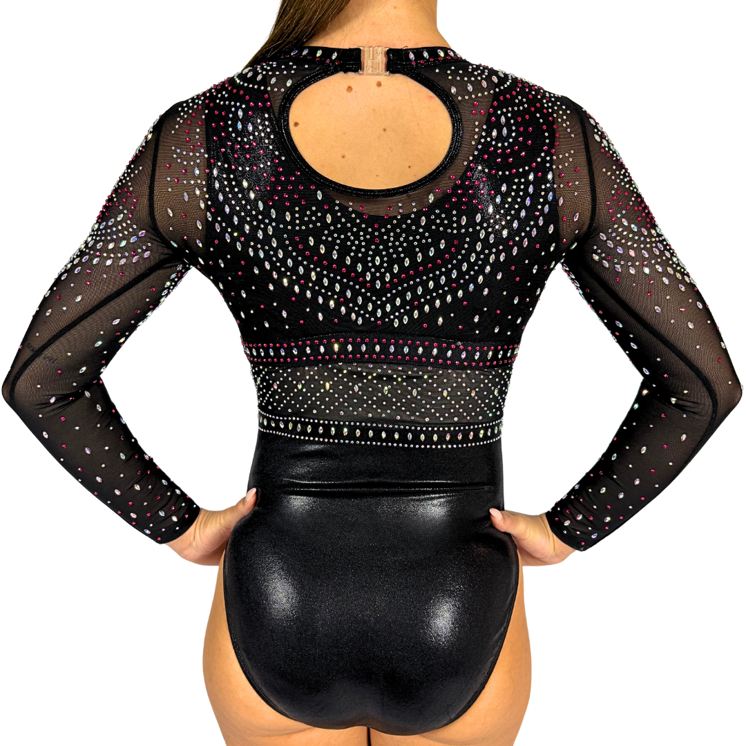 Turnanzug Basic Schwarz mit Wendetrikot Mae Schwarz Rosa
