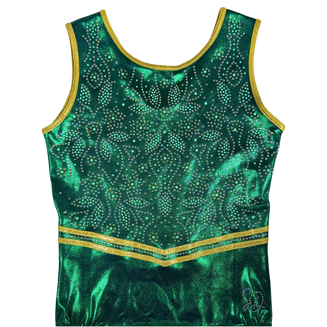 Maillot de gimnasia Emma verde dorado