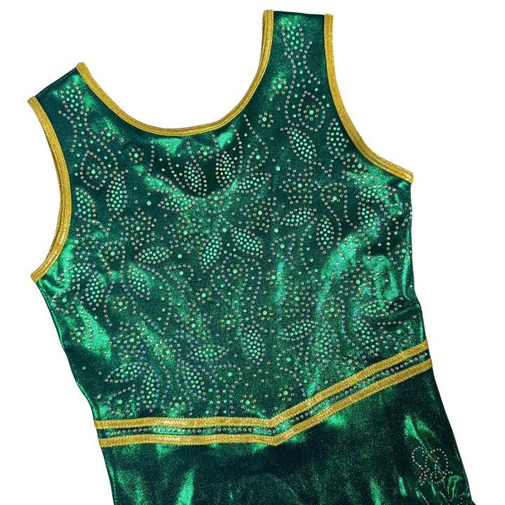 Maillot de gimnasia Emma verde dorado