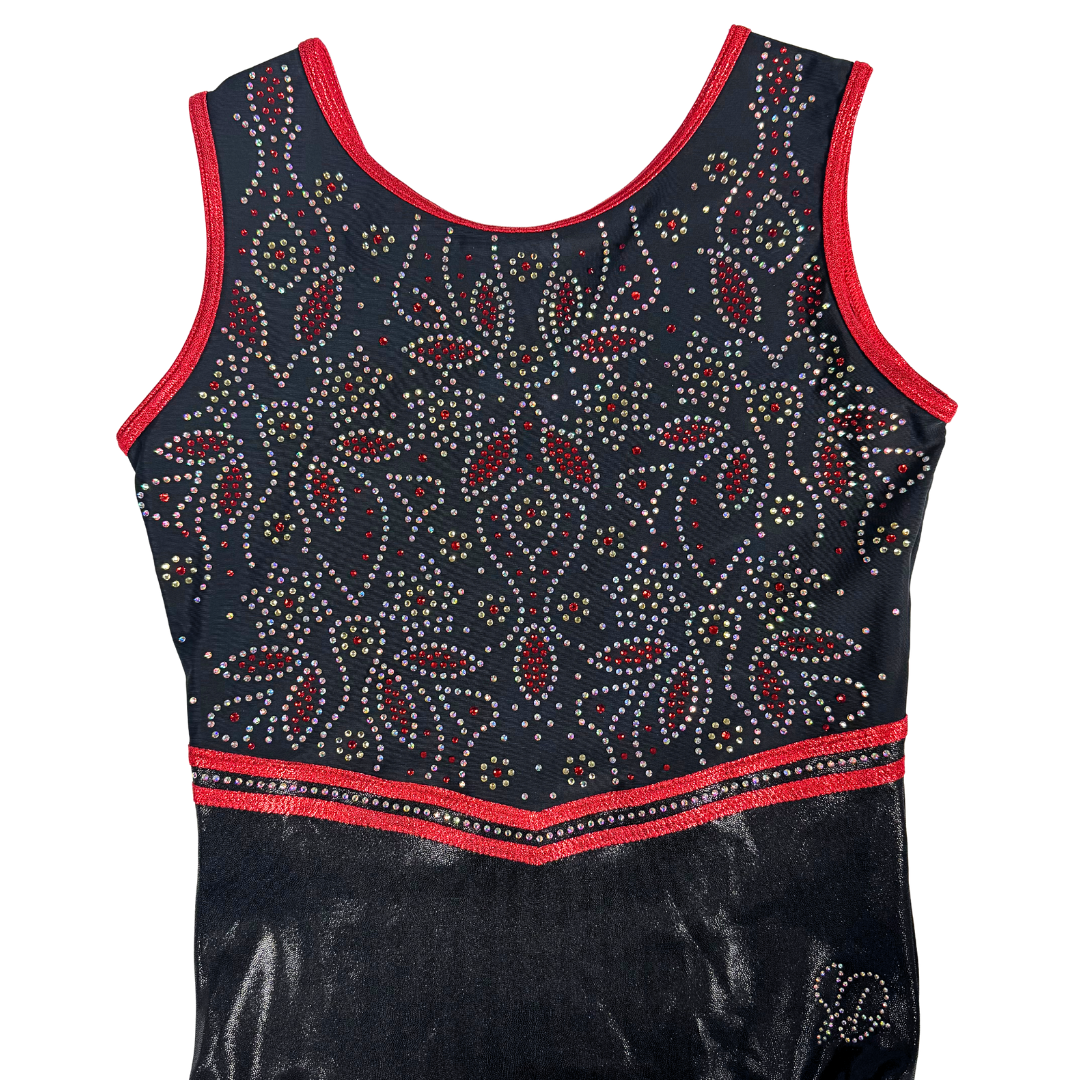 Maillot de gimnasia Emma negro rojo