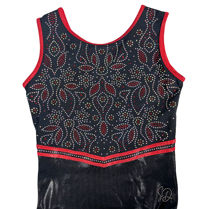 Maillot de gimnasia Emma negro rojo