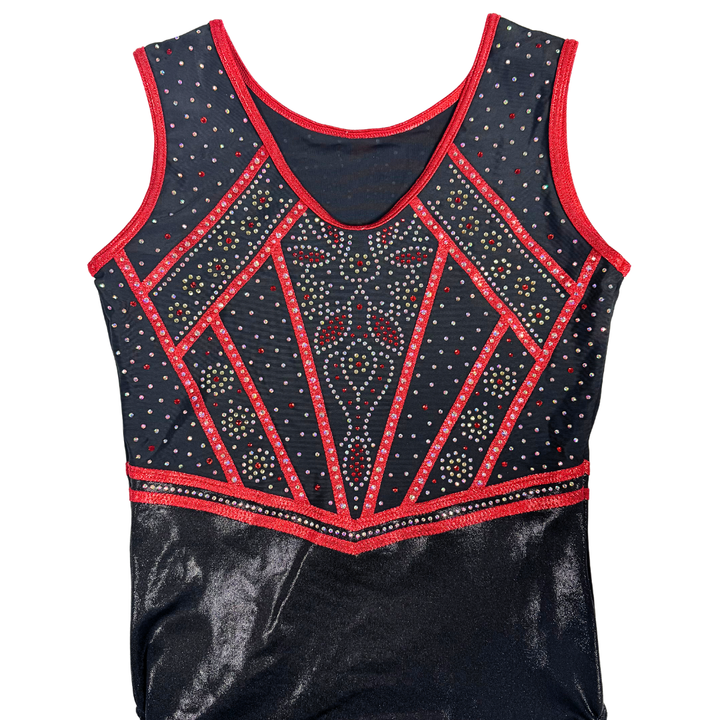 Maillot de gimnasia Emma negro rojo