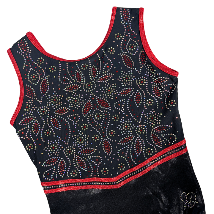 Maillot de gimnasia Emma negro rojo