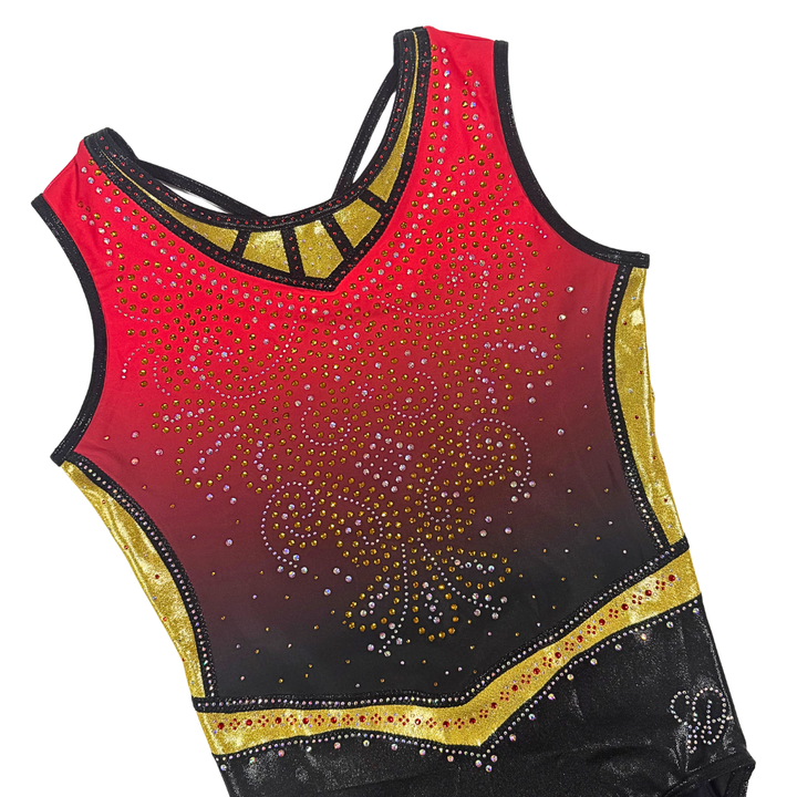 Justaucorps Danae Rouge Noir Or