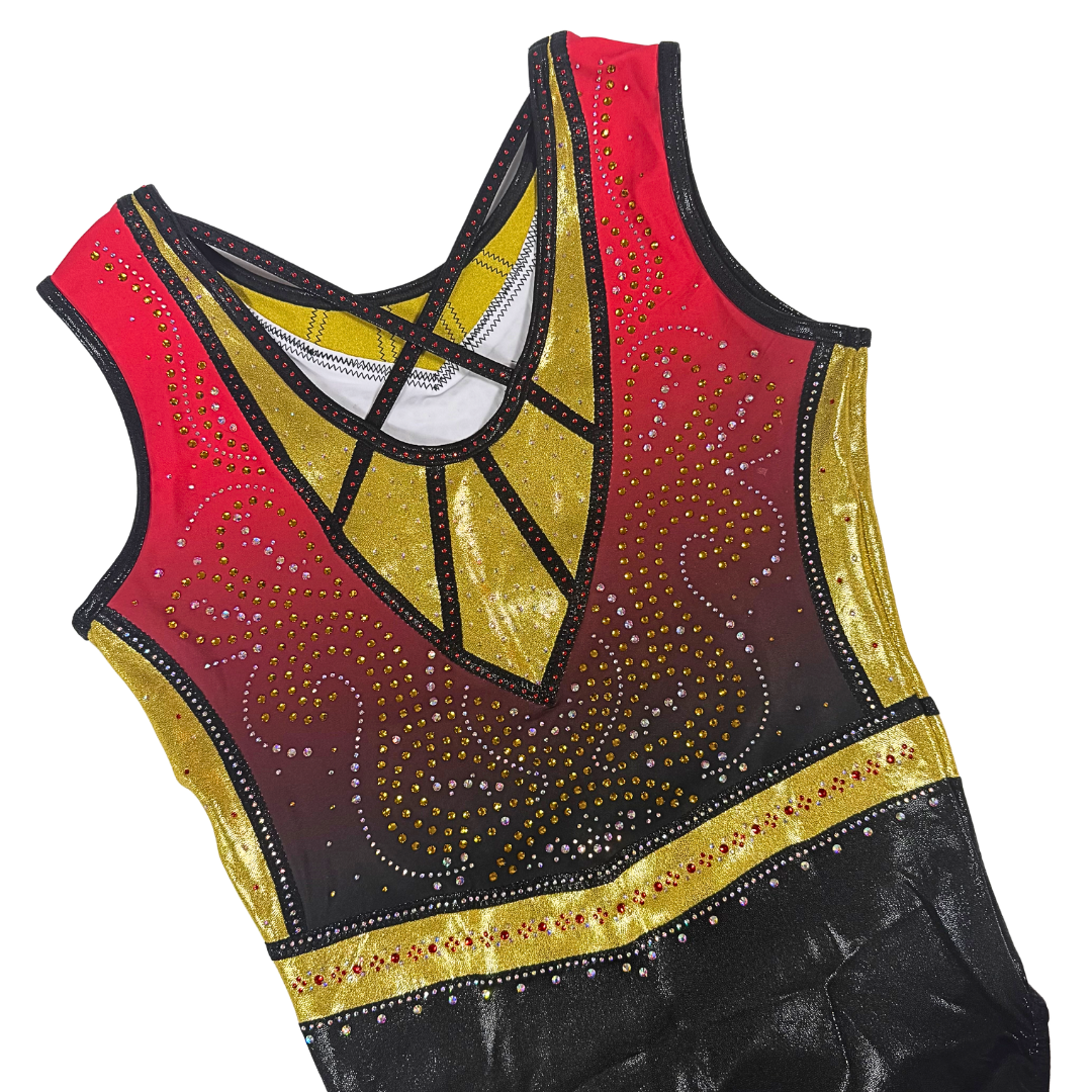 Justaucorps Danae Rouge Noir Or