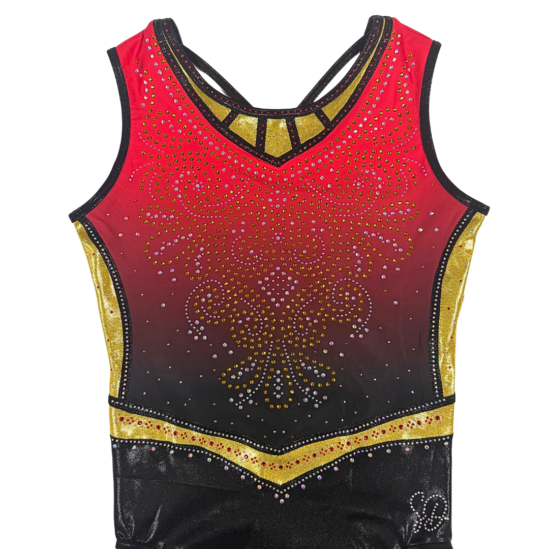 Justaucorps Danae Rouge Noir Or