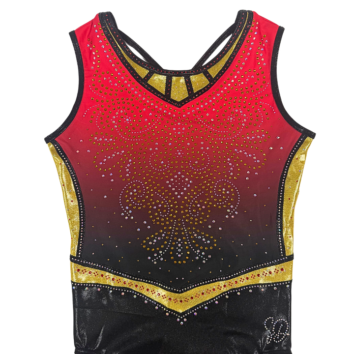 Justaucorps Danae Rouge Noir Or