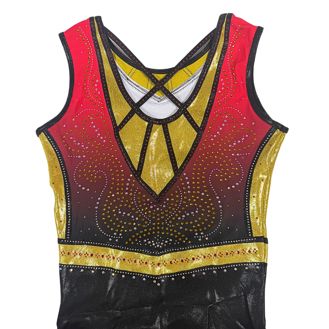 Justaucorps Danae Rouge Noir Or