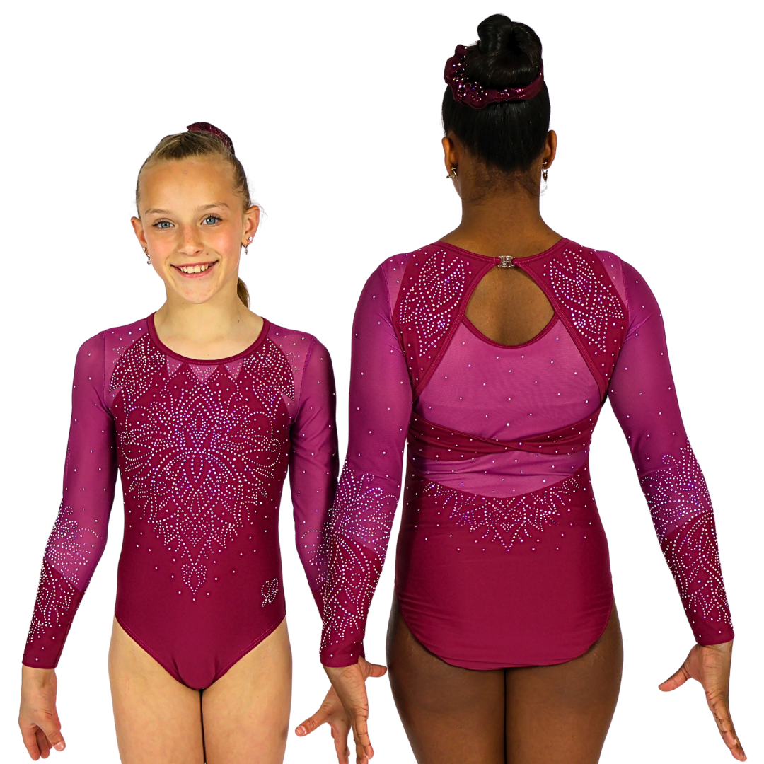 Justaucorps Indy Aubergine Manches Longues