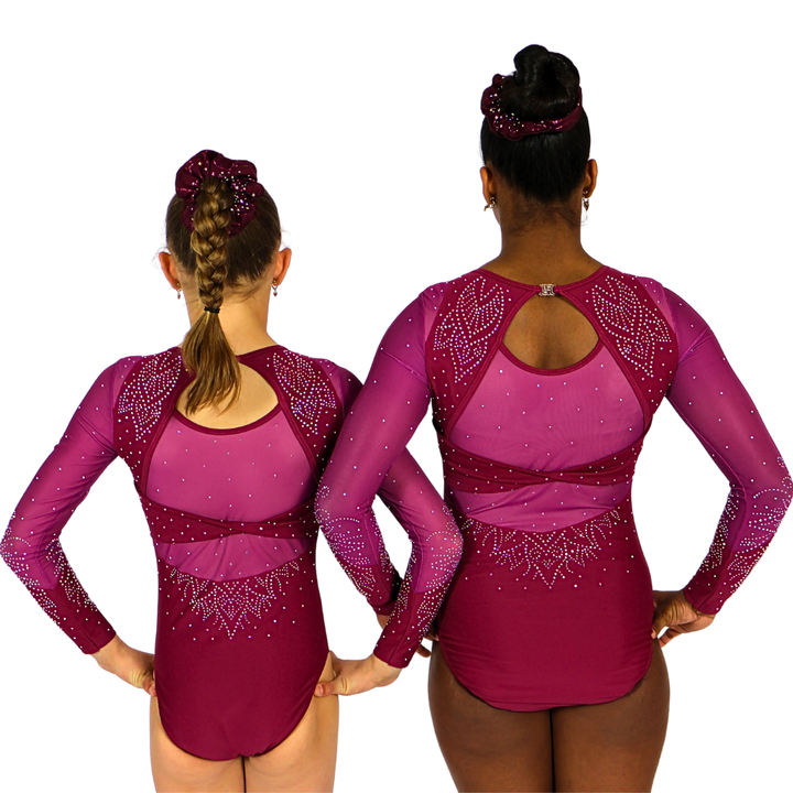 Justaucorps Indy Aubergine Manches Longues