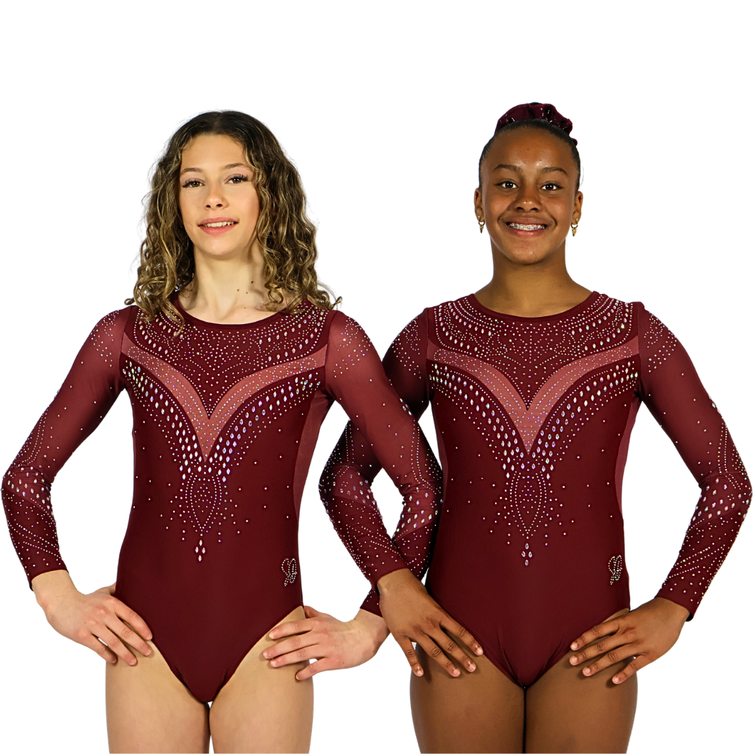Justaucorps Isa Bordeaux Manches Longues - Lycra