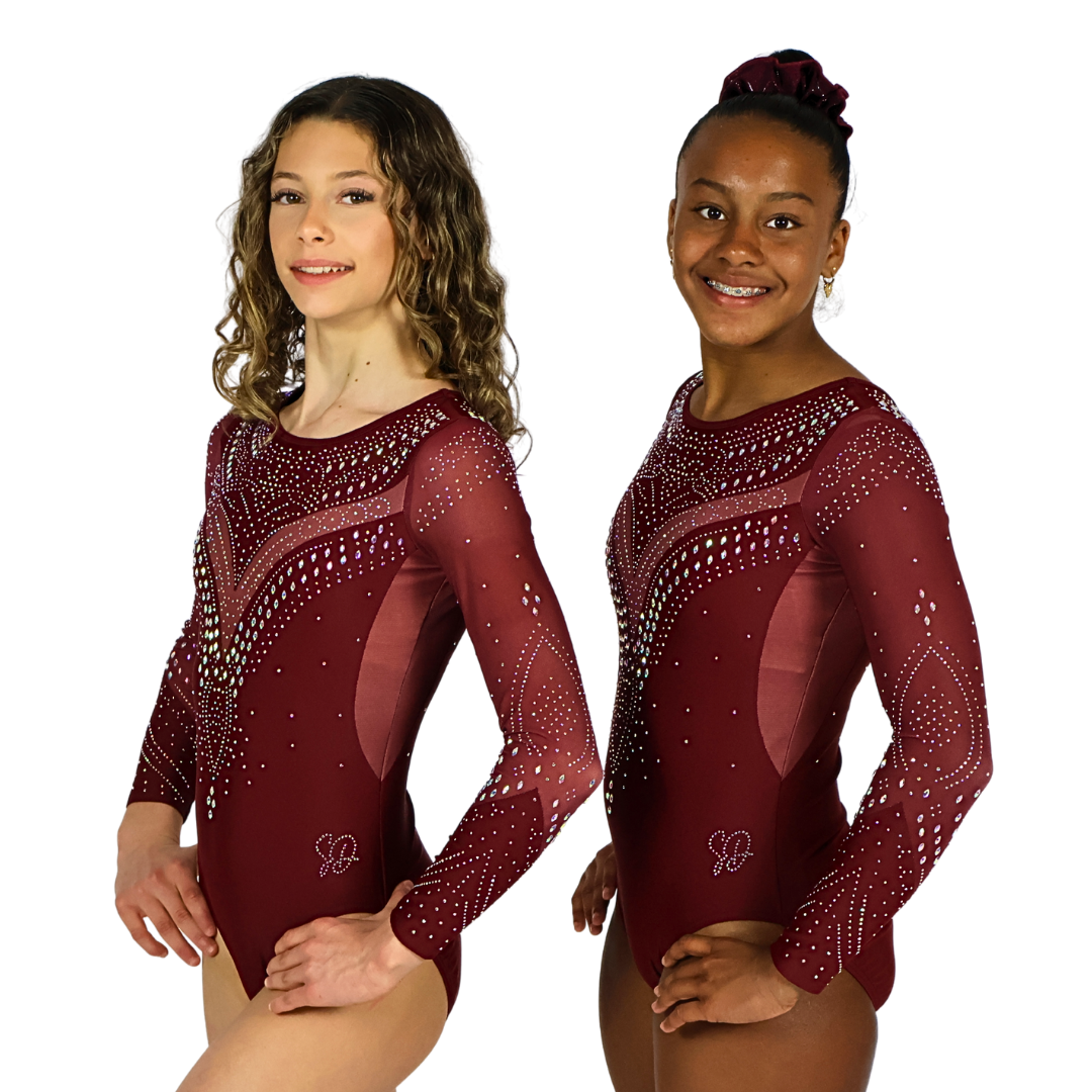 Justaucorps Isa Bordeaux Manches Longues - Lycra