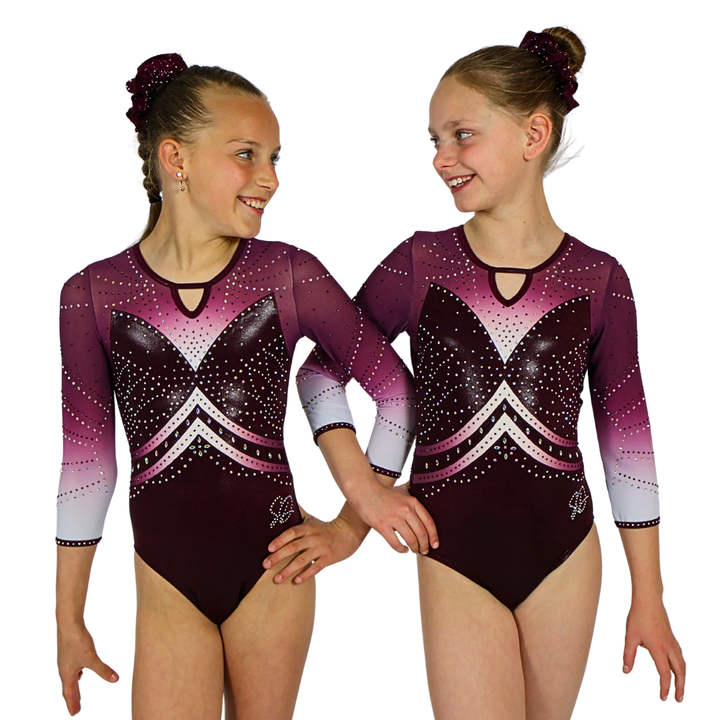 Justaucorps Kira Aubergine Manches Longues