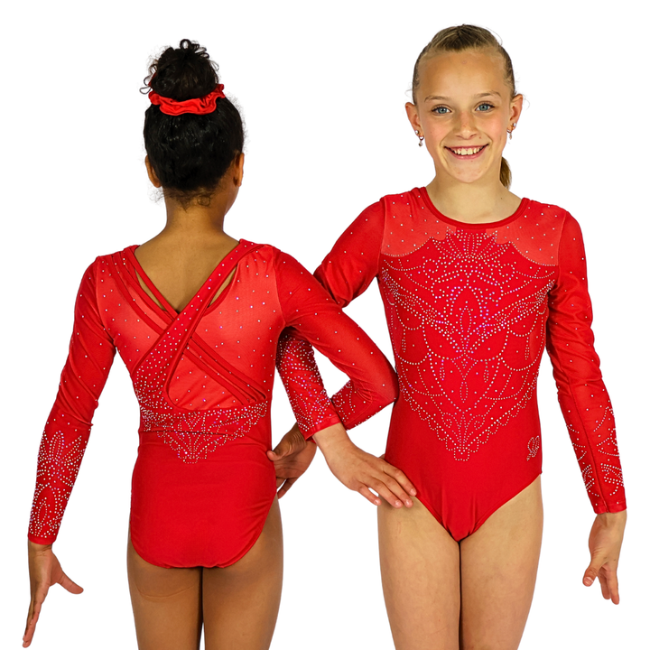 Justaucorps Mila Rouge Manches Longues