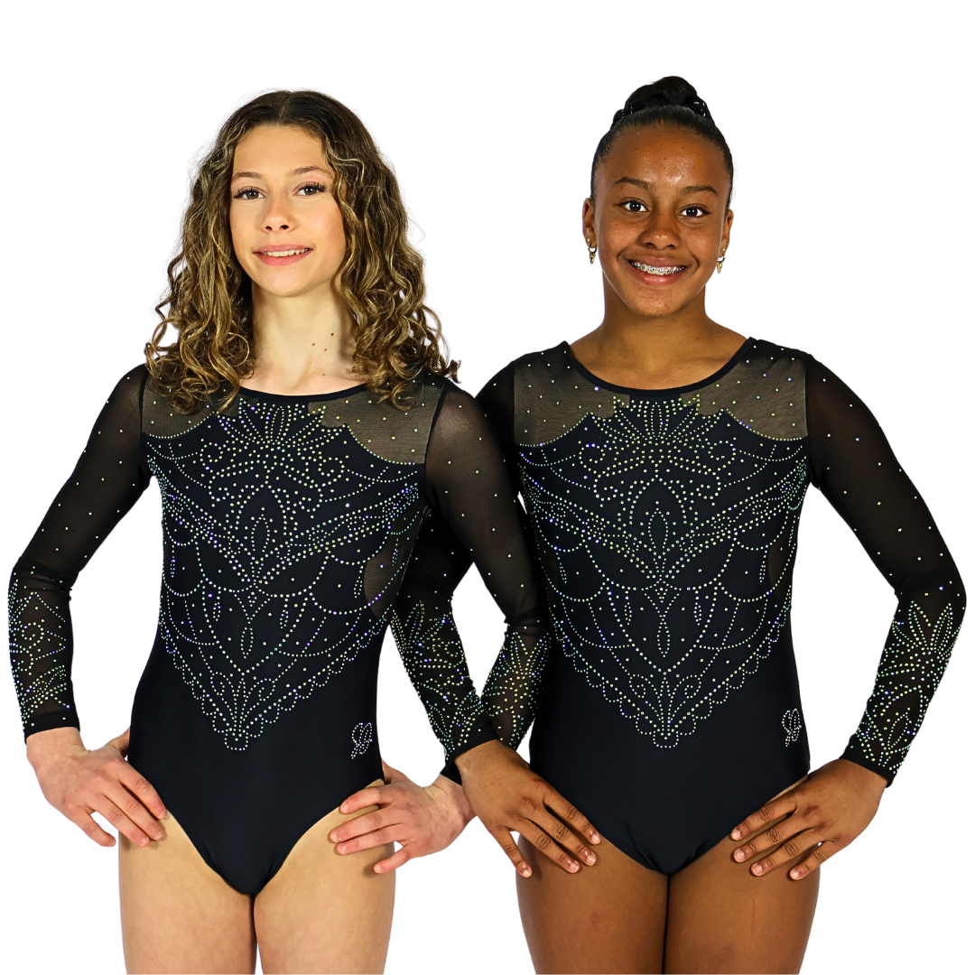Justaucorps Mila Noir Manches Longues
