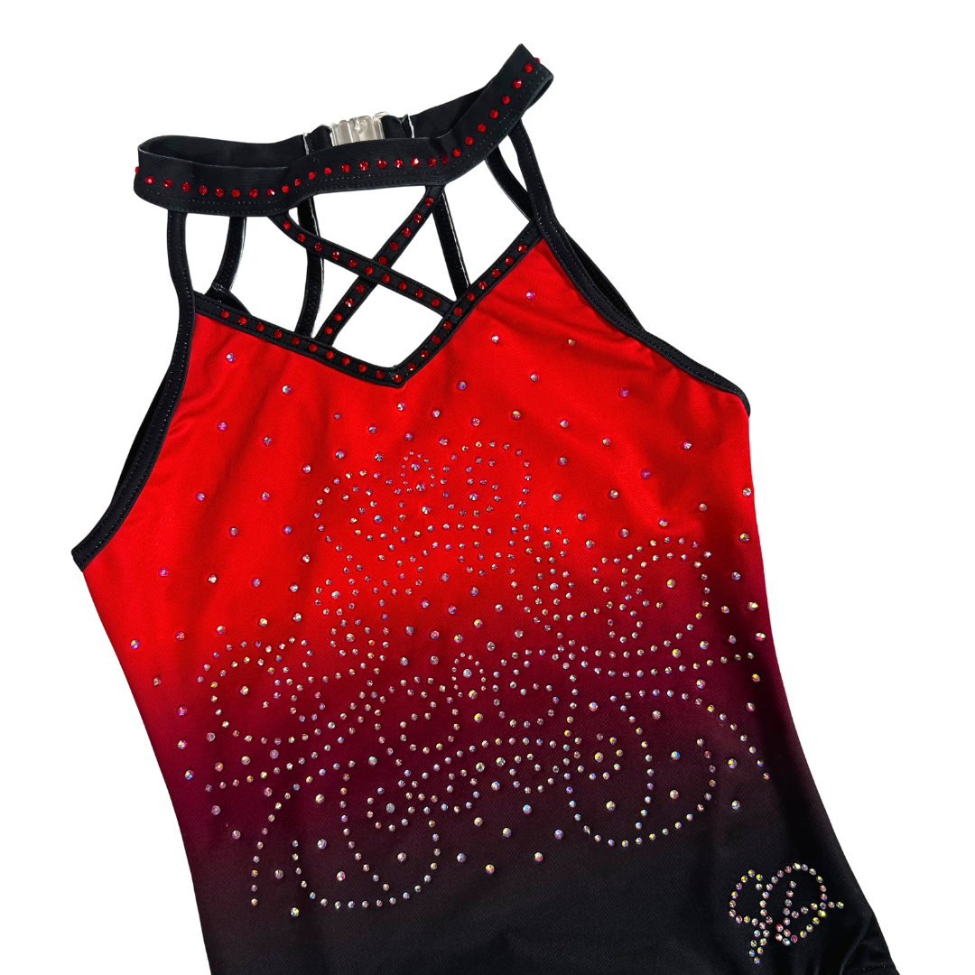 Turnpakje Anna Rood Zwart Mouwloos