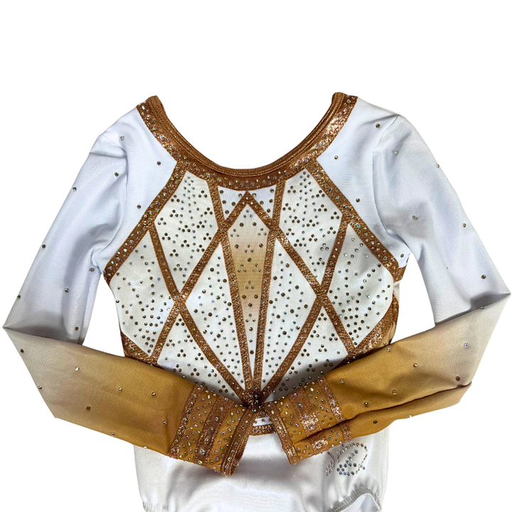 Justaucorps à manches longues Ariana White Champagne