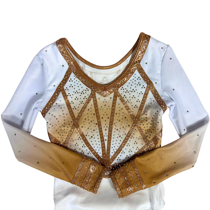Justaucorps à manches longues Ariana White Champagne
