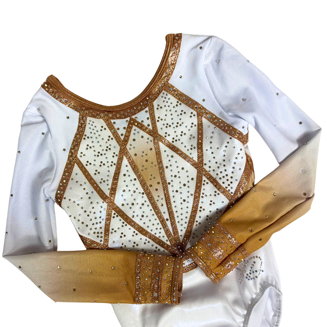 Justaucorps à manches longues Ariana White Champagne