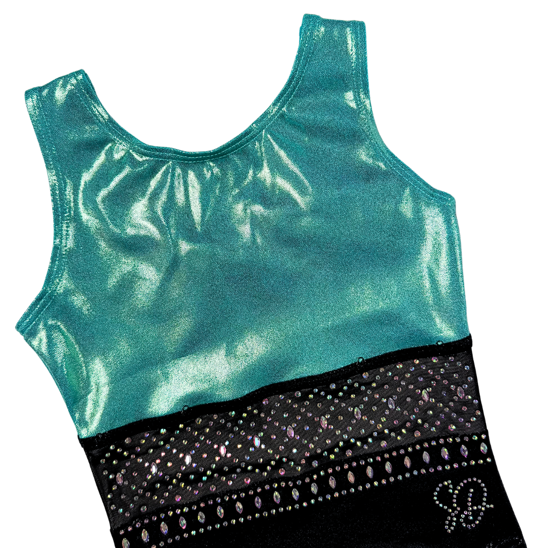 Turnpakje Basic Hawaii Mint Zwart Mouwloos