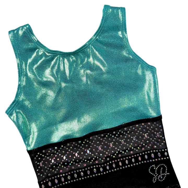 Turnpakje Basic Hawaii Mint Zwart Mouwloos