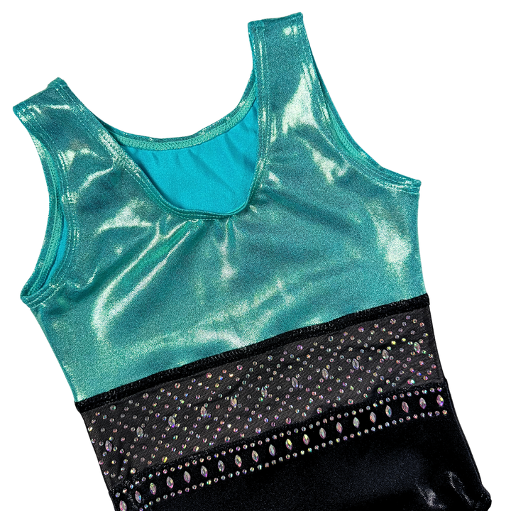 Turnpakje Basic Hawaii Mint Zwart Mouwloos