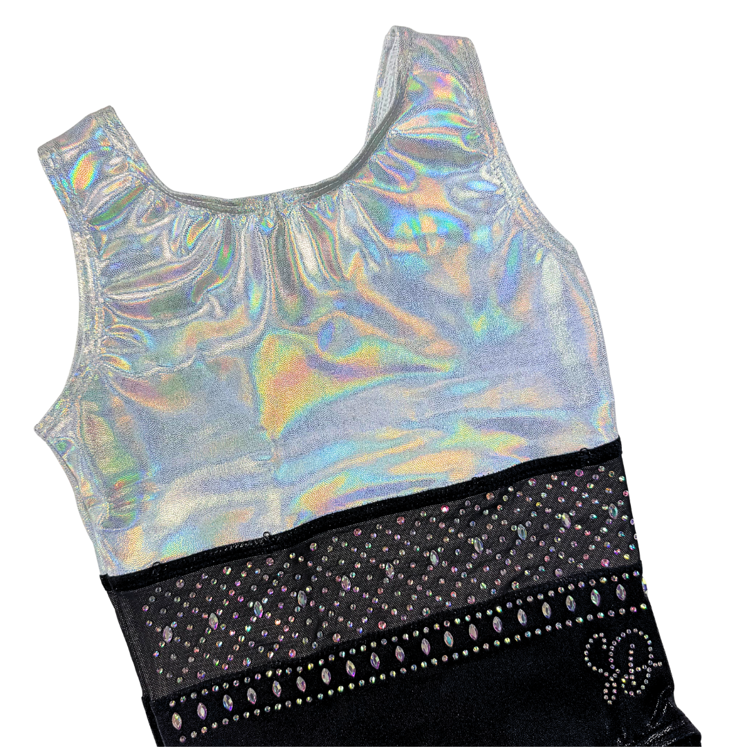 Turnpakje Basic Holo Wit Zwart Mouwloos