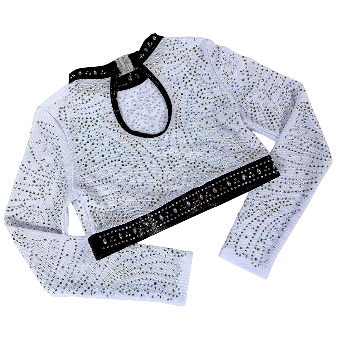 Turnpakje Basic Zwart met Turntopje Abby Wit Goud